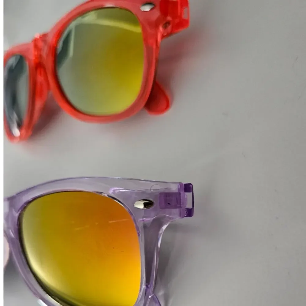 Kids Purple and  and Watermelon Pink Neon Sunglasses Bundle